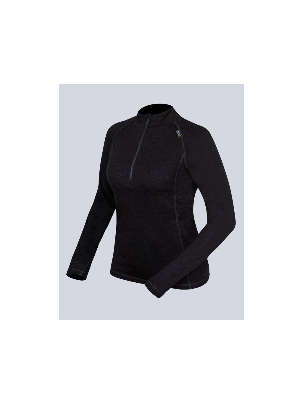 Dámské triko se zipem s dlouhým rukávem dámské Merino + Bambus 88015P (Barva/Velikost <img KodProduktu="88015P">černá / XL)