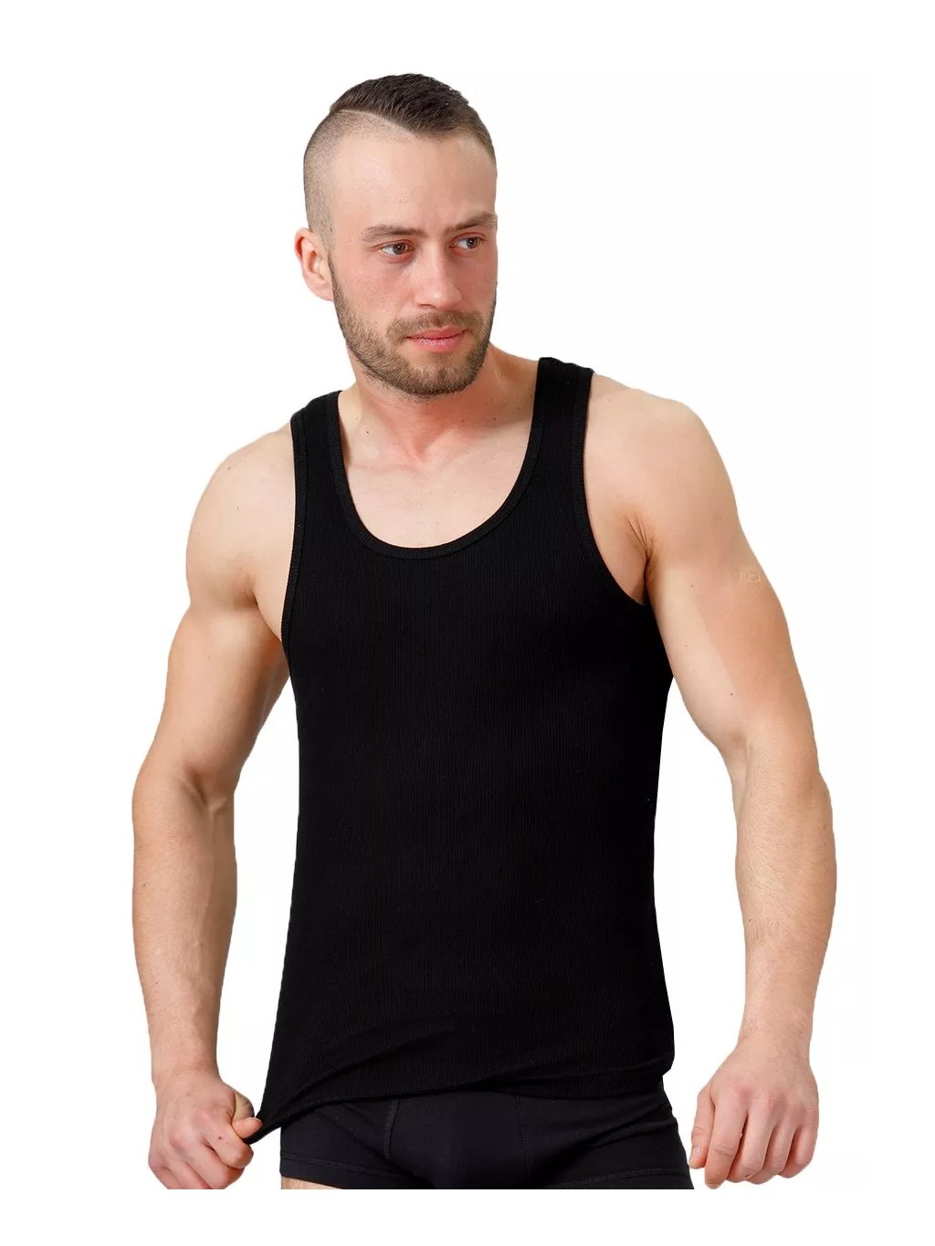 Pánské tílko rybs 176 HOTBERG - Klasické, bavlněné, pohodlné (Barva/Velikost <img KodProduktu="40176H">bílá / S/M)