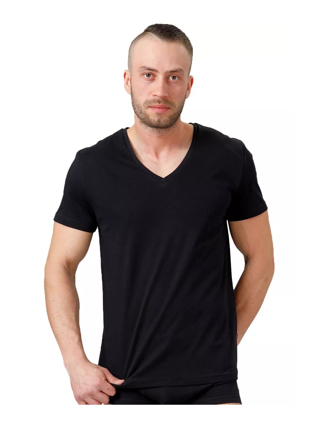 Pánské jednobarevné tričko s krátkým rukávem HOTBERG (Barva/Velikost <img KodProduktu="40178H">světlý melír / XXL/3XL)