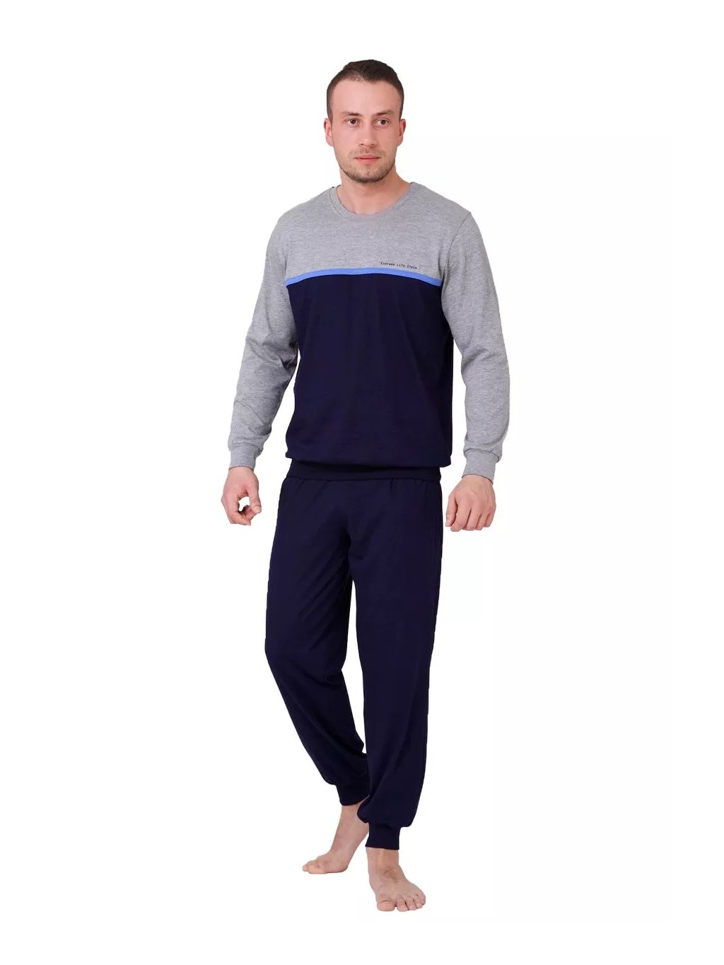 Pánské pyžamo Kasjan 360/01 HOTBERG (Barva/Velikost <img KodProduktu="4036001H">modrá tmavá / XXL)