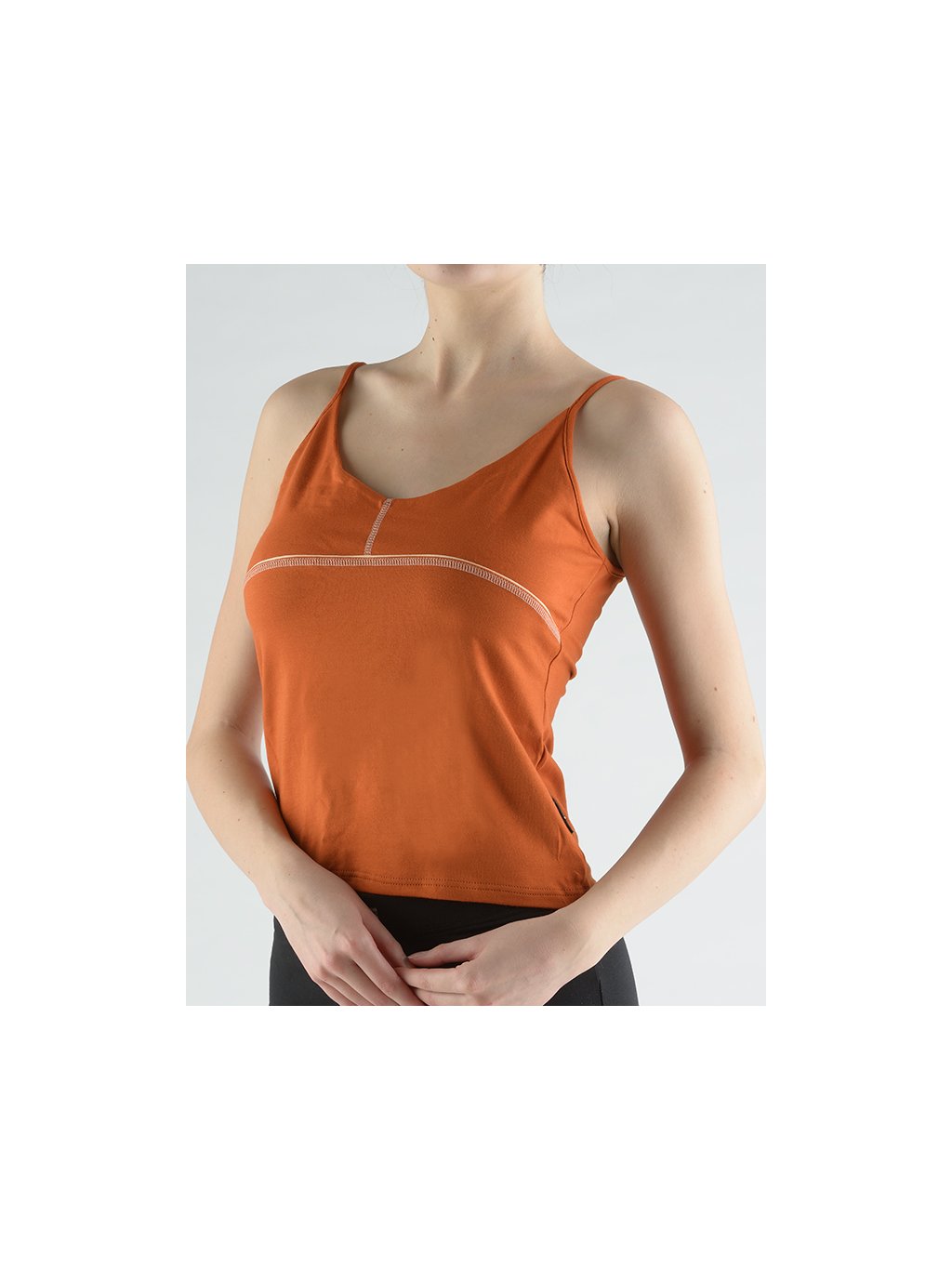 Tílko s paspulí 98065P (Barva/Velikost <img KodProduktu="98065P">jantarová / M)