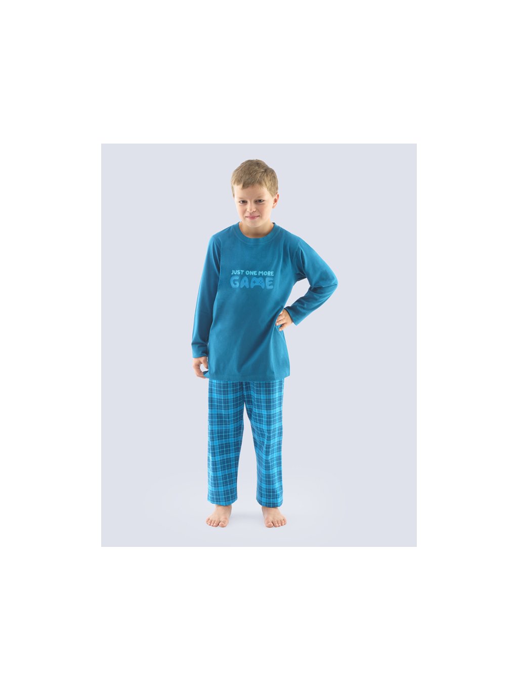 Pyžamo dlouhé chlapecké 69001P (Barva/Velikost <img KodProduktu="69001P">šalvěj, lahvová / 140/146)
