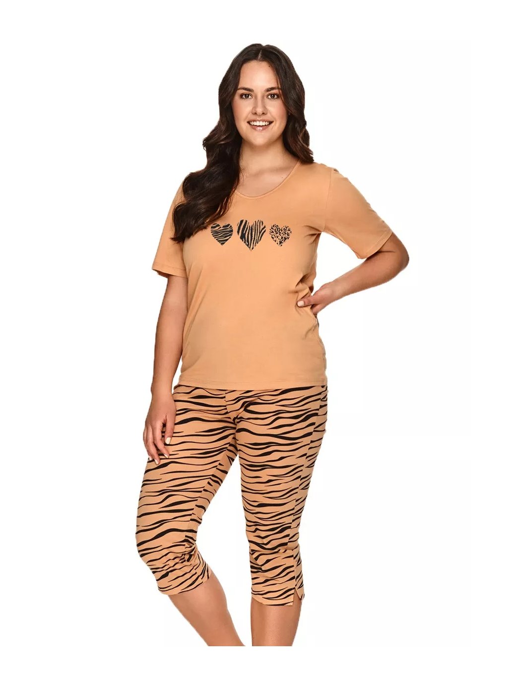 Dámské pyžamo nadměrné velikosti Yelena Taro (Barva/Velikost <img KodProduktu="04269621H">hnědá světlá / 3XL)