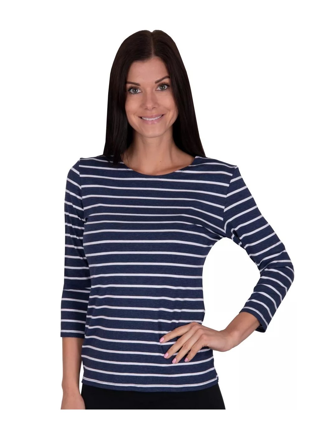 Dámská vzorovaná halenka Monic HTX01135 Babell (Barva/Velikost <img KodProduktu="350011htx35H">granát (modrá) / XL/XXL)
