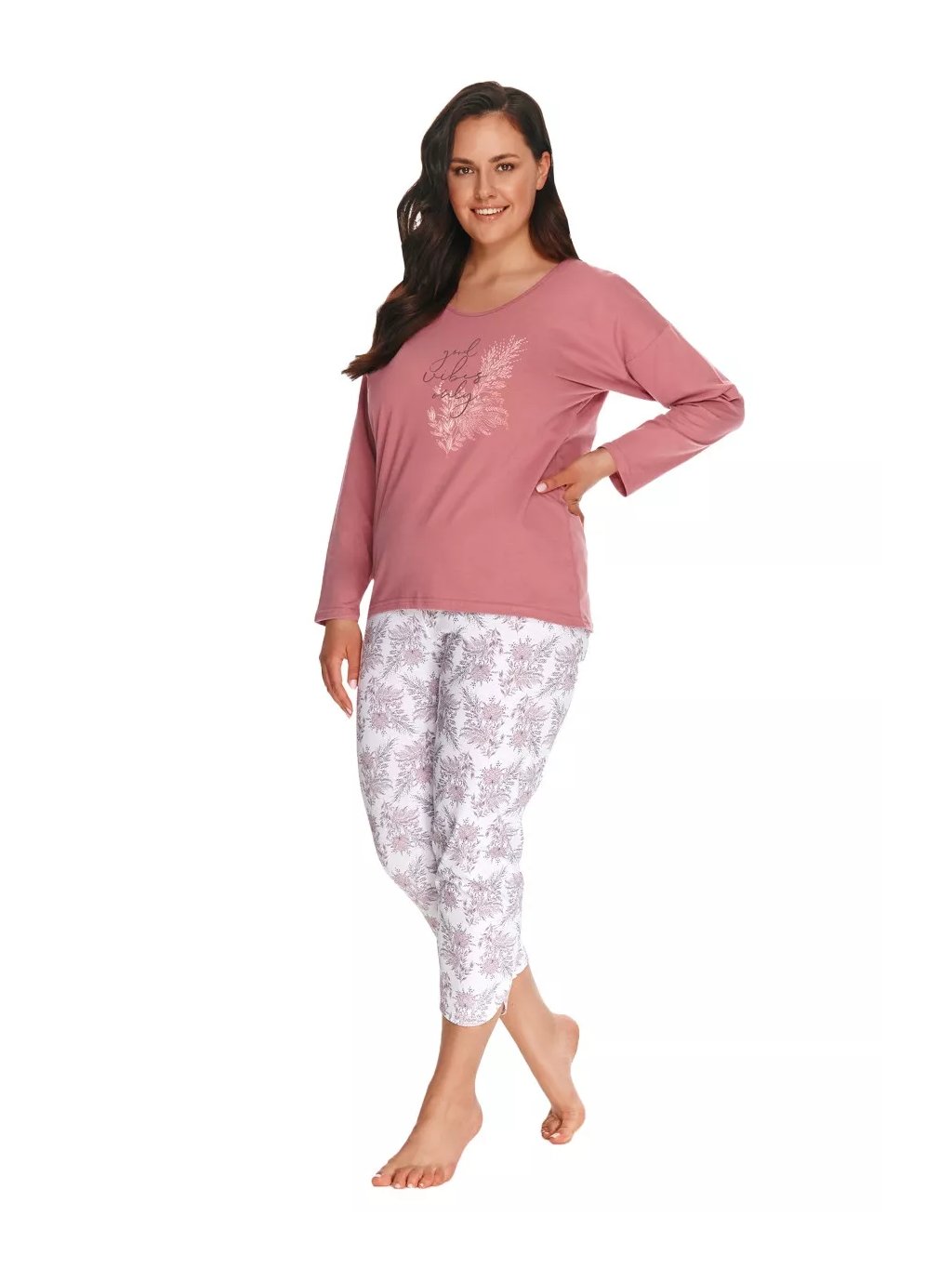 Dámské pyžamo nadměrné velikosti Giorgia 2802/2803/21 Taro (Barva/Velikost <img KodProduktu="04280221H">starorůžová / XXL)