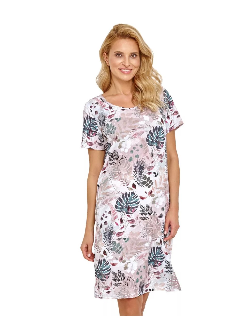 Dámská vzorovaná noční košile Florence 2866/31 Taro (Barva/Velikost <img KodProduktu="04286631H">bílá / XL)