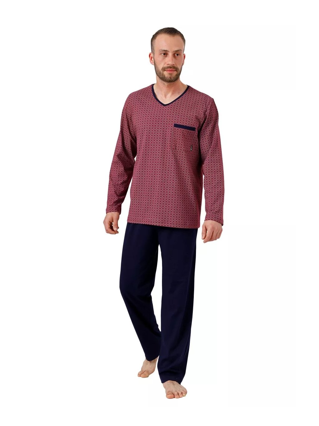 Pánské pyžamo Big Carl 1003/02 Hotberg (Barva/Velikost <img KodProduktu="40100302H">bordo (vínová) / 4XL)