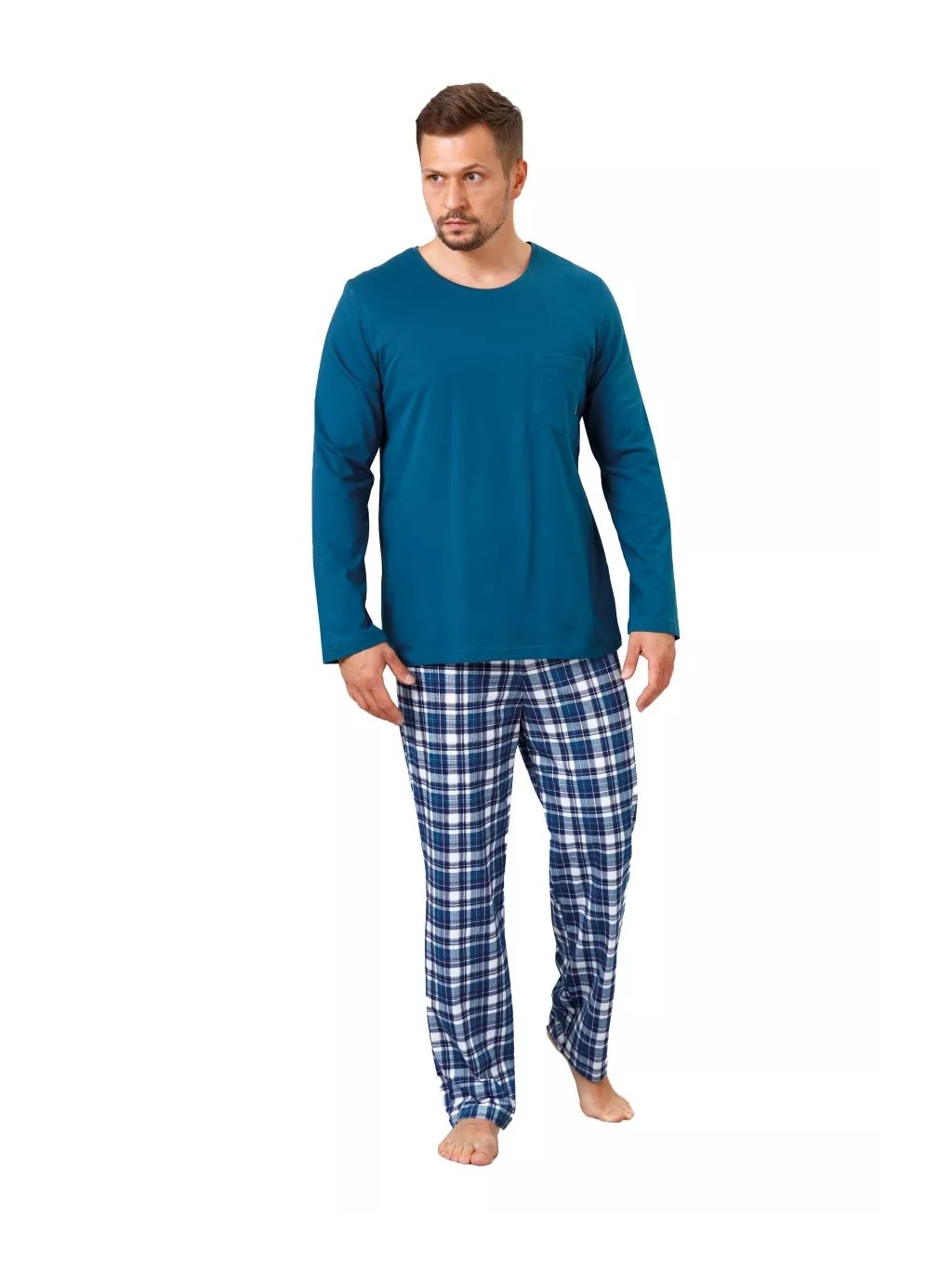Pánské pyžamo Leo 1130/01 HOTBERG (Barva/Velikost <img KodProduktu="40113001H">mořská tmavá / XXL)