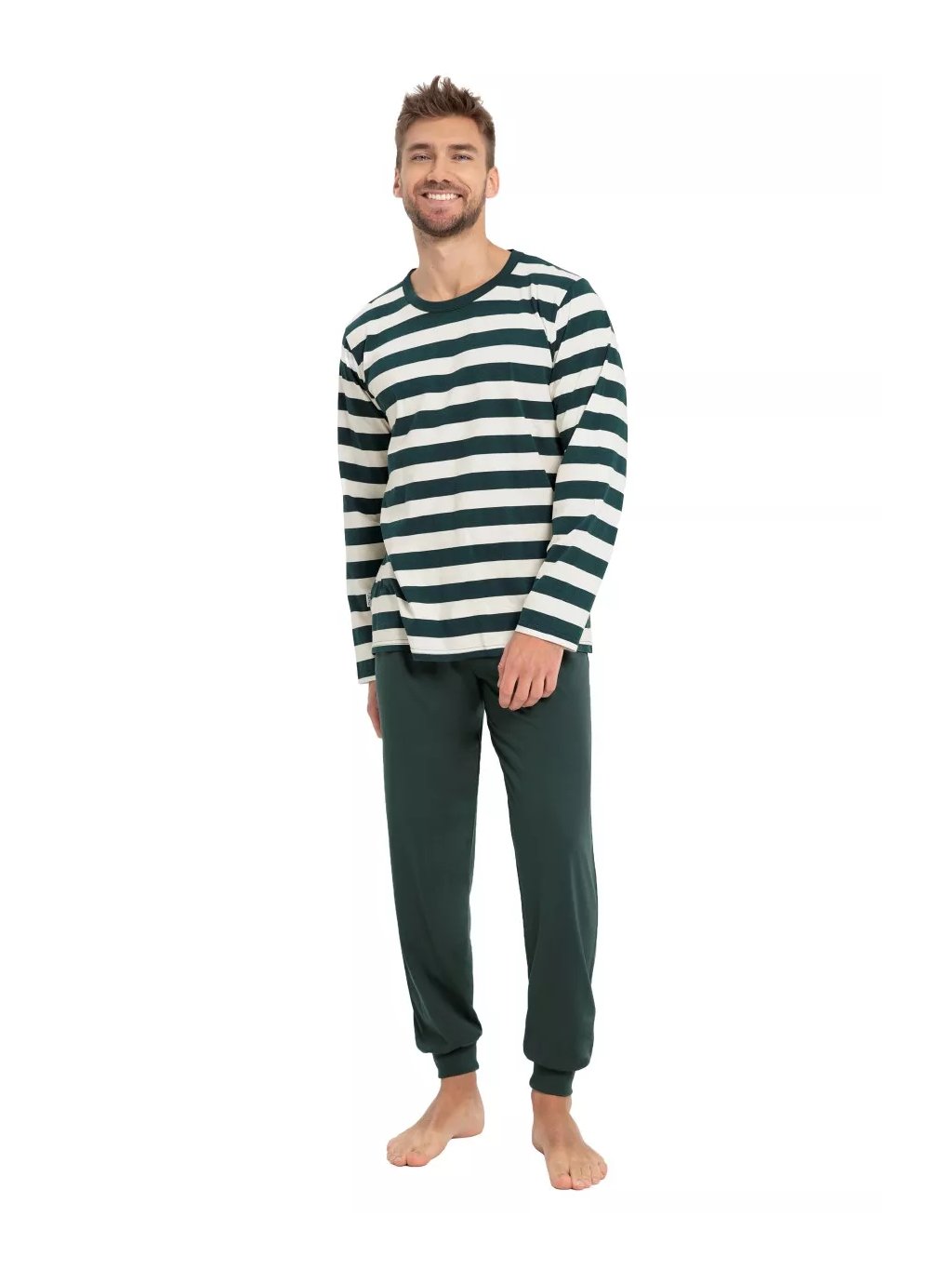 Pánské vzorované pyžamo Blake 3080/3081 Taro (Barva/Velikost <img KodProduktu="043080H">zelená lahvová / XXL)