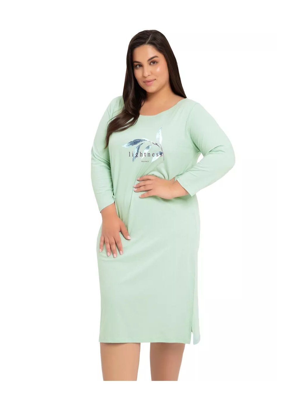 Dámská jednobarevná noční košile Olympia 3019/3020/32 Taro (Barva/Velikost <img KodProduktu="04301931H">zelená světlá / 6XL)