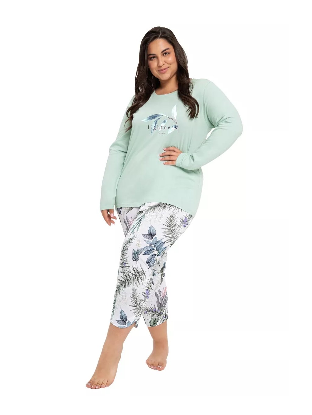 Dámské pyžamo nadměrné velikosti Ariana 3016 Taro (Barva/Velikost <img KodProduktu="043016H">zelená světlá / 3XL)