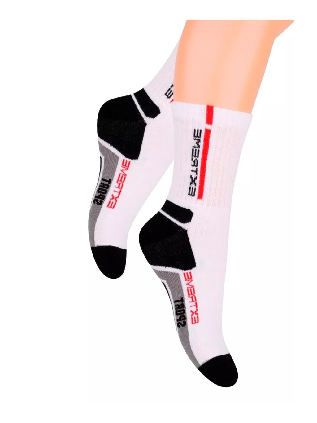 Chlapecké klasické ponožky s nápisem Extreme sport 014/14 Steven (Barva/Velikost <img KodProduktu="18014014H">bílá-černá / 29/31)