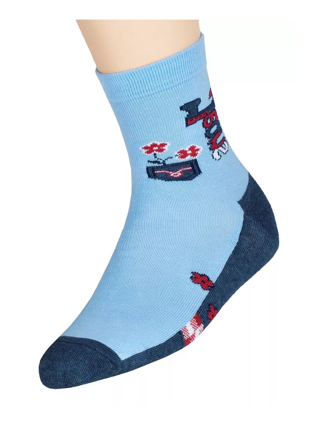 Dívčí klasické ponožky s nápisem Jeans 014/81 Steven (Barva/Velikost <img KodProduktu="18014d081H">modrá světlá / 26/28)
