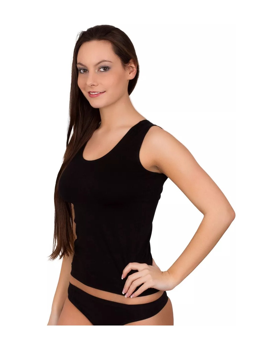 Dámská bezešvá košilka na široká ramínka vzor 06-26 Hanna Style (Barva/Velikost <img KodProduktu="2806026H">bílá / S/M)