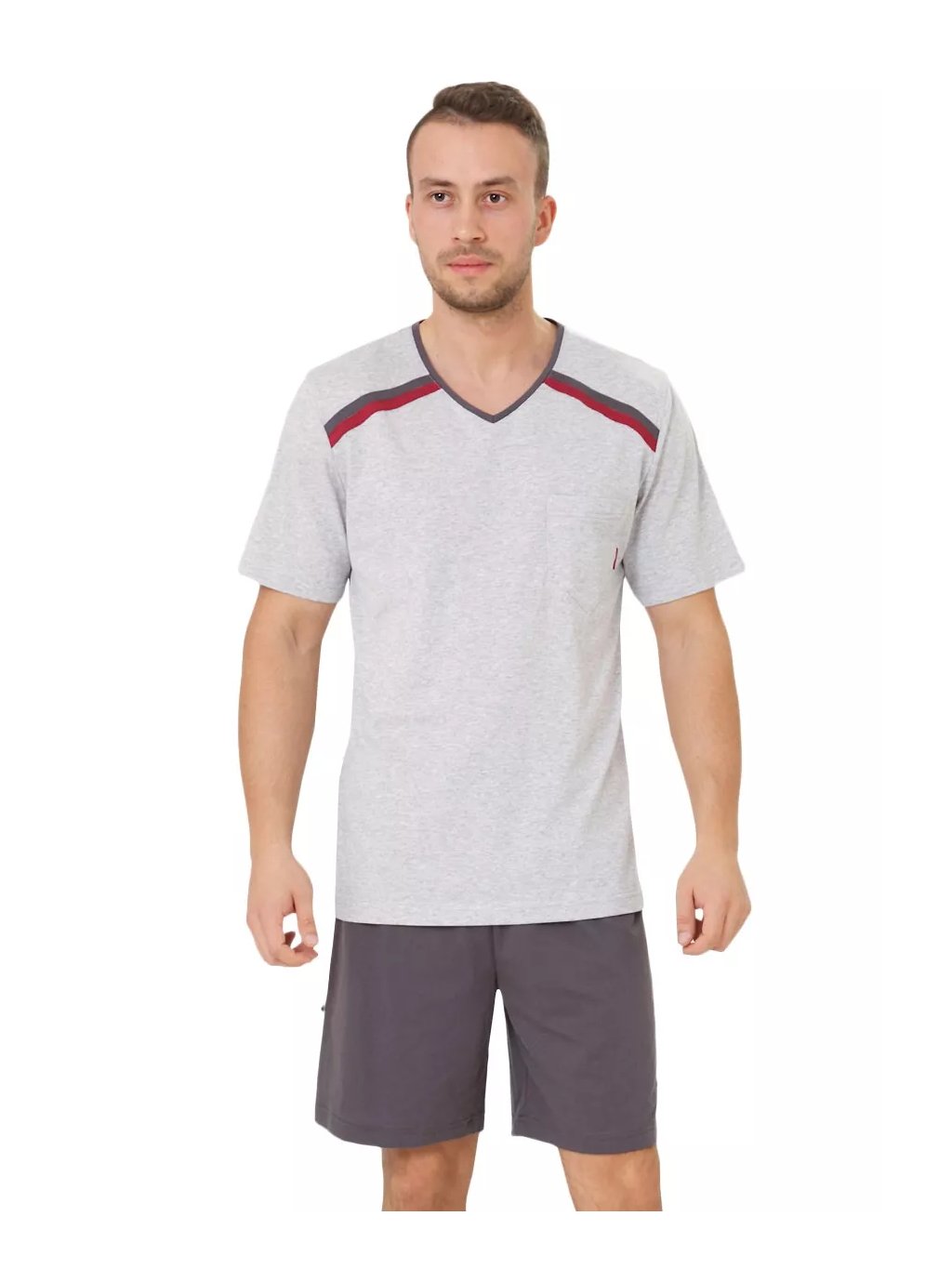 Pánské pyžamo Olo Big 327/02: Pohodlí v každém detailu! (Barva/Velikost <img KodProduktu="4032702H">šedá světlá / 4XL)