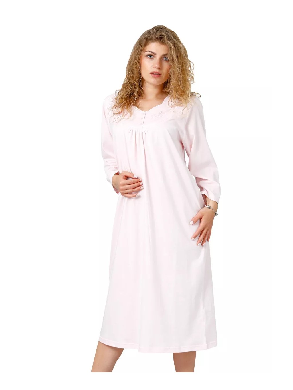 Dámská noční košile Zyta 213/575/02 LEVEZA (Barva/Velikost <img KodProduktu="4121302H">růžová světlá / M)