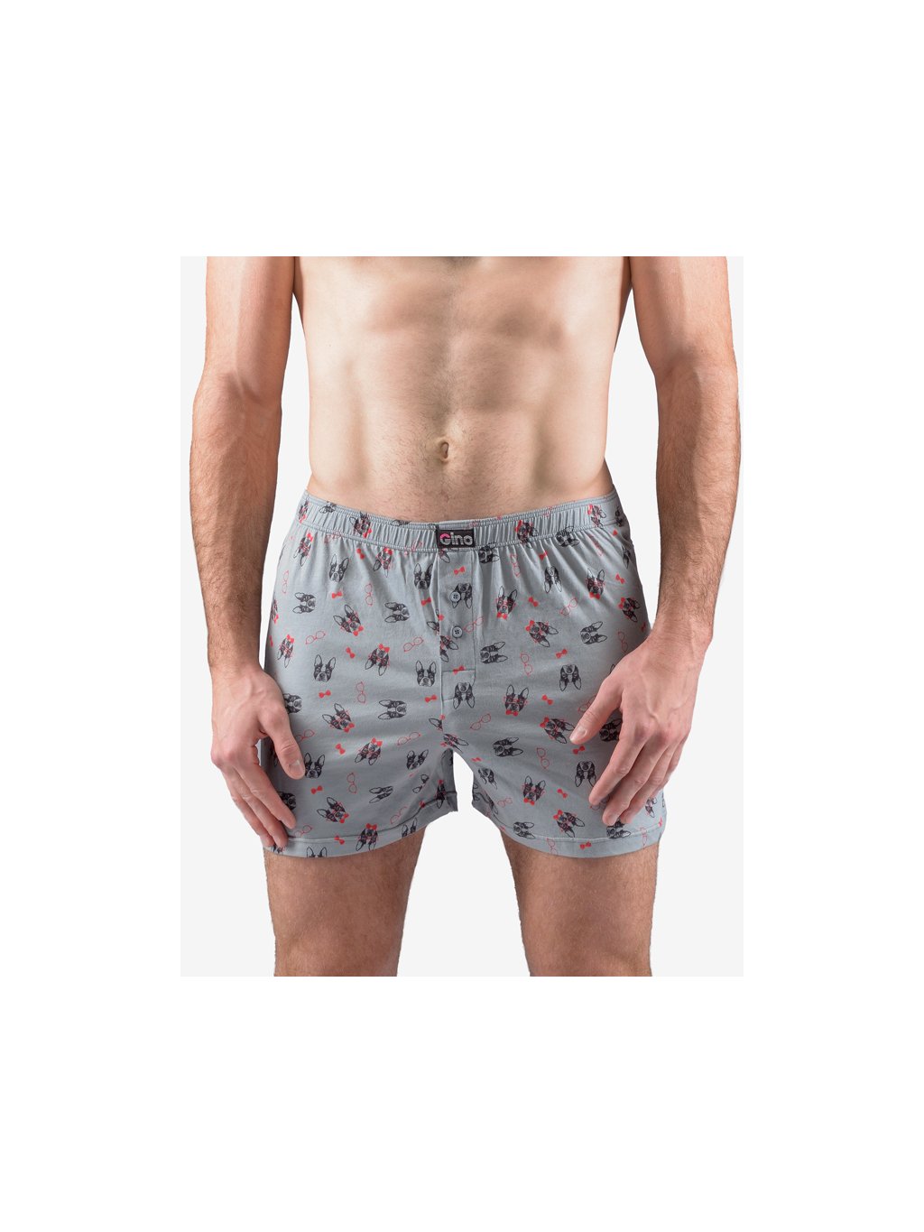 Výhodné balení 5 kusů - Trenky volné 75198P (Barva/Velikost <img KodProduktu="75198P">sv. šedá, červená / XL/XXL)
