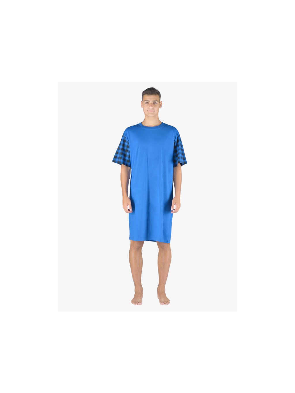 Výhodné balení 5 kusů - Košile noční pánská krátký rukáv 79162P (Barva/Velikost <img KodProduktu="79162P">dunaj, lékořice / XL)