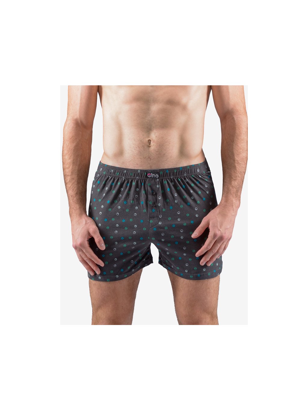 Pánské trenky 75203P (Barva/Velikost <img KodProduktu="75203P">tm. šedá, akvamarín / XL/XXL)
