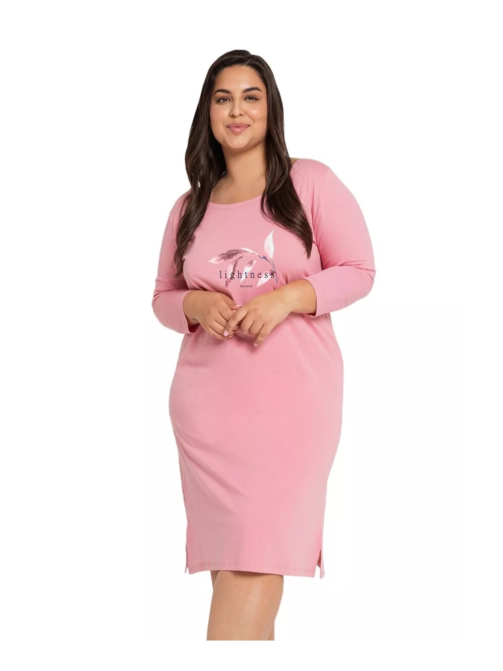 Dámská jednobarevná noční košile Olympia 3019/3020/32 Taro (Barva/Velikost <img KodProduktu="04301932H">růžová (pink) / 6XL)