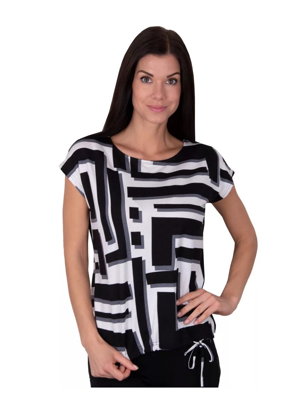 Dámské vzorované tričko Lui-v černá Babell (Barva/Velikost <img KodProduktu="35146011v00H">černá / XXL/3XL)