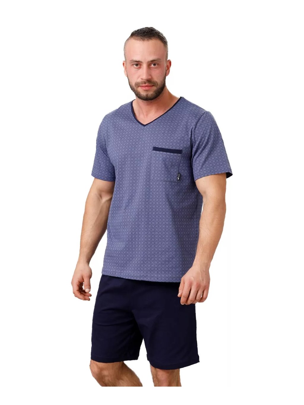 Pánské pyžamo Big Carl 1002/03 HOTBERG (Barva/Velikost <img KodProduktu="40100203H">modrá / 4XL)