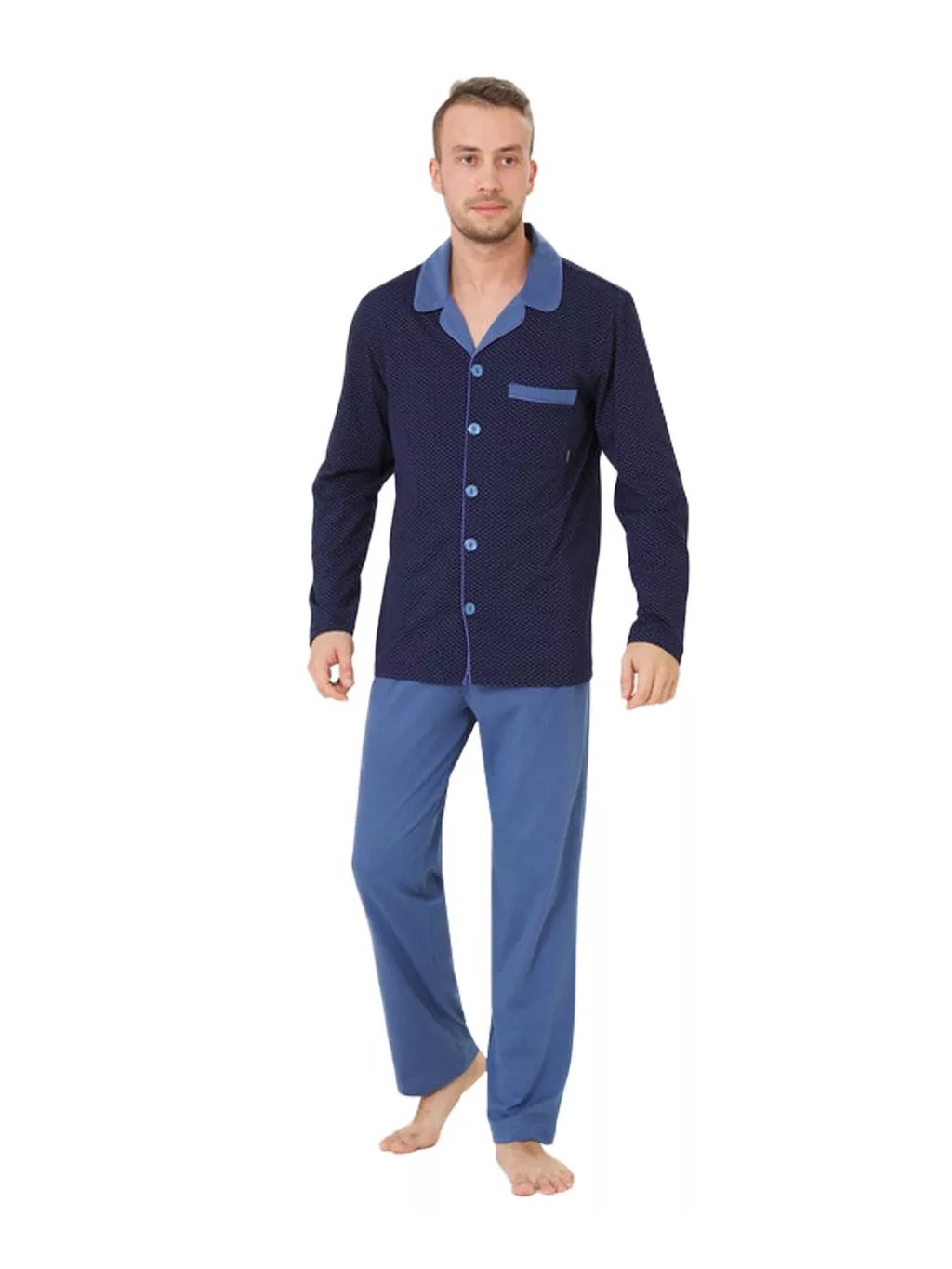 Pánské pyžamo Big Norbert 826/02 HOTBERG (Barva/Velikost <img KodProduktu="4082602H">granát (modrá) / XXL)