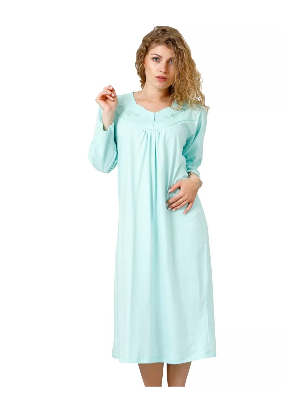 Dámská noční košile Zyta 213/575/05 LEVEZA (Barva/Velikost <img KodProduktu="4121305H">tyrkys světlá / 4XL)