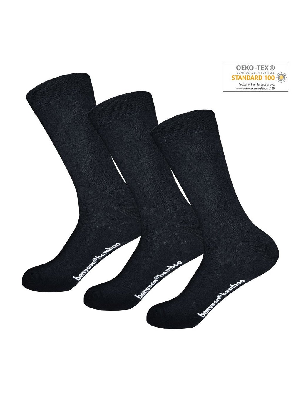 3-PACK Bambusových ponožek klasického střihu (Barva/Velikost <img KodProduktu="1001-BENY">černá / 35-40)