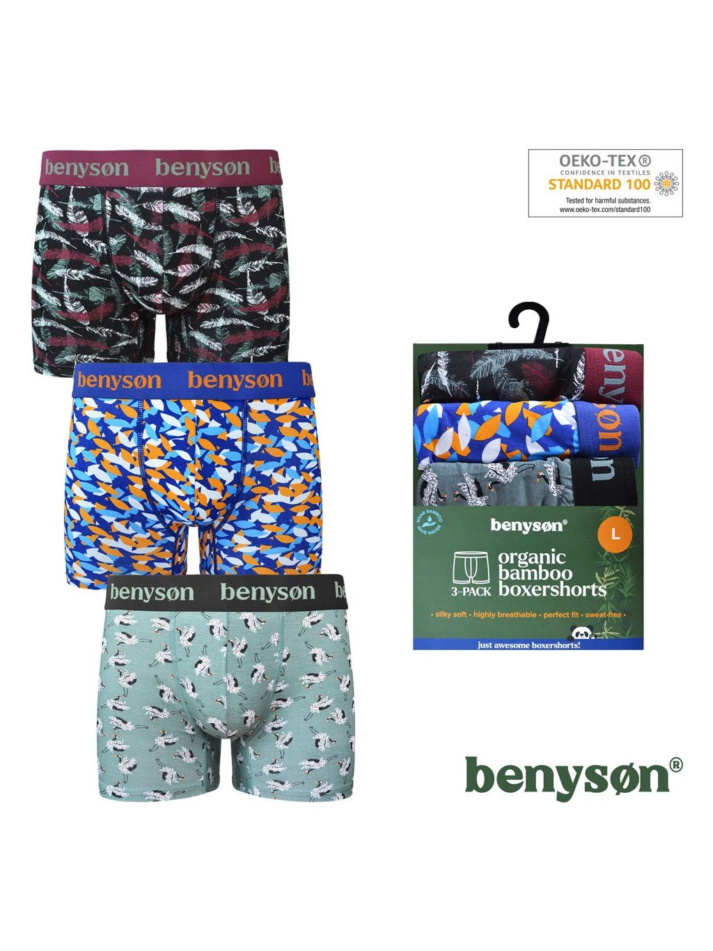 3-PACK Bambusové pánské boxerky 7010-BENY (Barva/Velikost <img KodProduktu="7010-BENY">Mix viz foto / S/M)