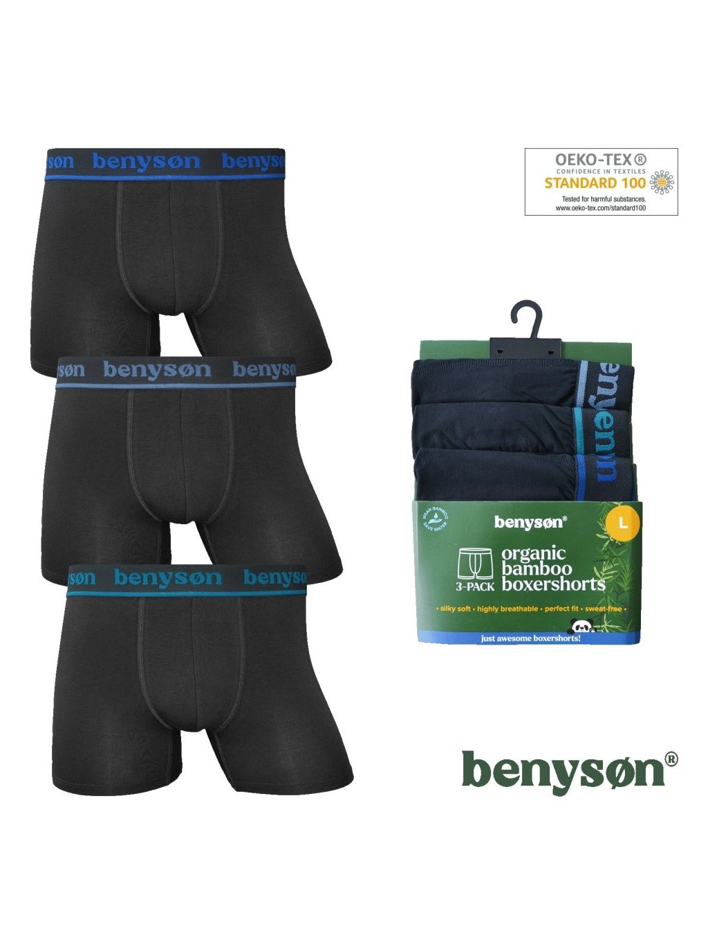 3-PACK Bambusových pánských boxerek BENY-7015 (Barva/Velikost <img KodProduktu="7015-BENY">černá / S/M)