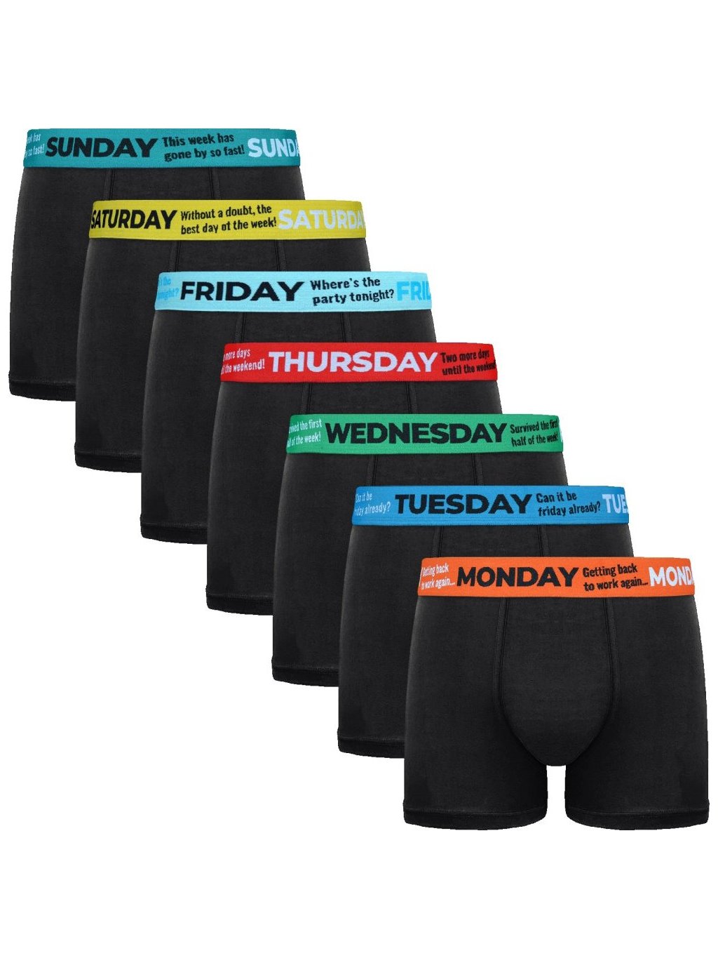 7-PACK pánských bavlněných boxerek Dny v týdnu (Barva/Velikost <img KodProduktu="GVG-5068">černá / S/M)