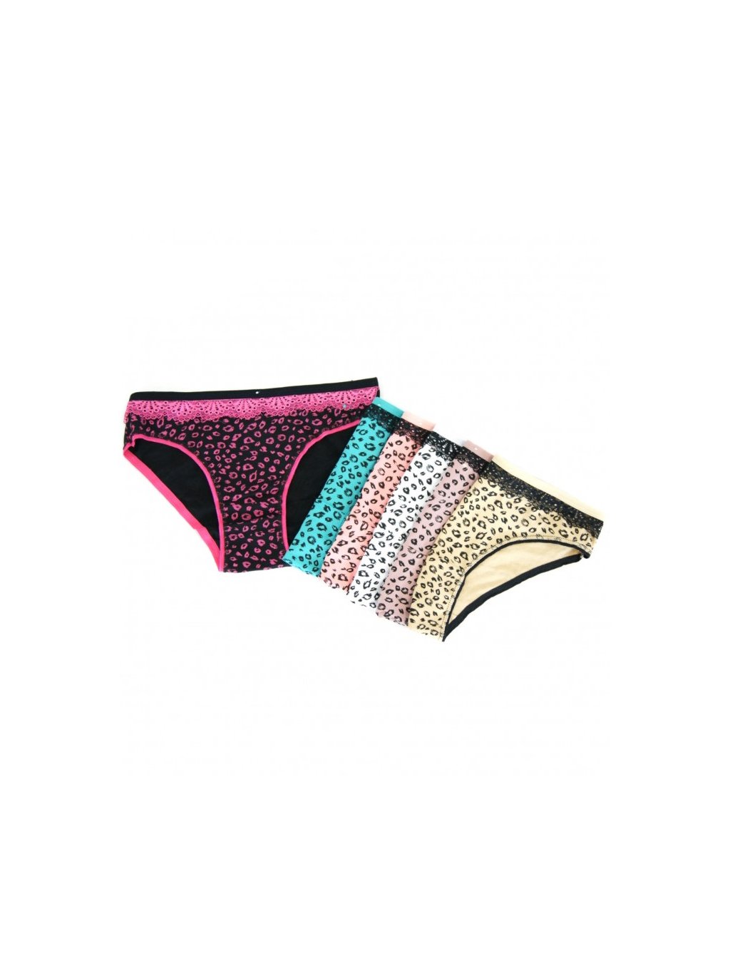 Francouzské kalhotky s krajkou v pase BDM250-445 (Barva/Velikost <img KodProduktu="BDM250-445">tyrkysová / L/XL)