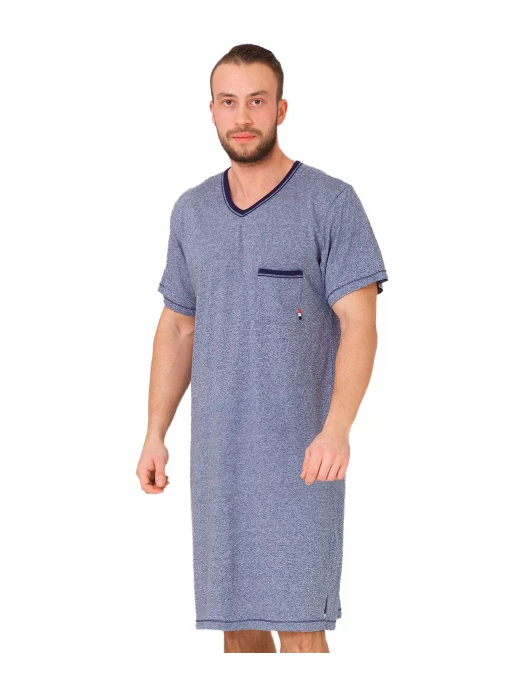Pánská noční košile Baltazar 609/02 HOTBERG (Barva/Velikost <img KodProduktu="4060901H">granát (modrá) / 4XL)