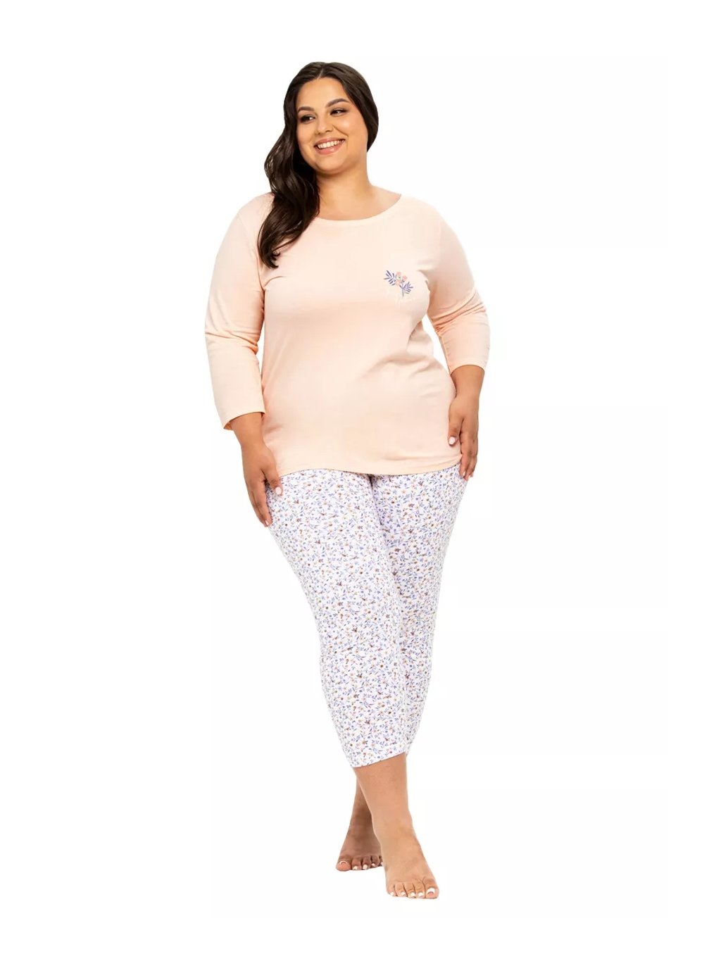 Dámské pyžamo nadměrné velikosti Ariella 3256/41 TARO (Barva/Velikost <img KodProduktu="04325641H">meruňka / 3XL)