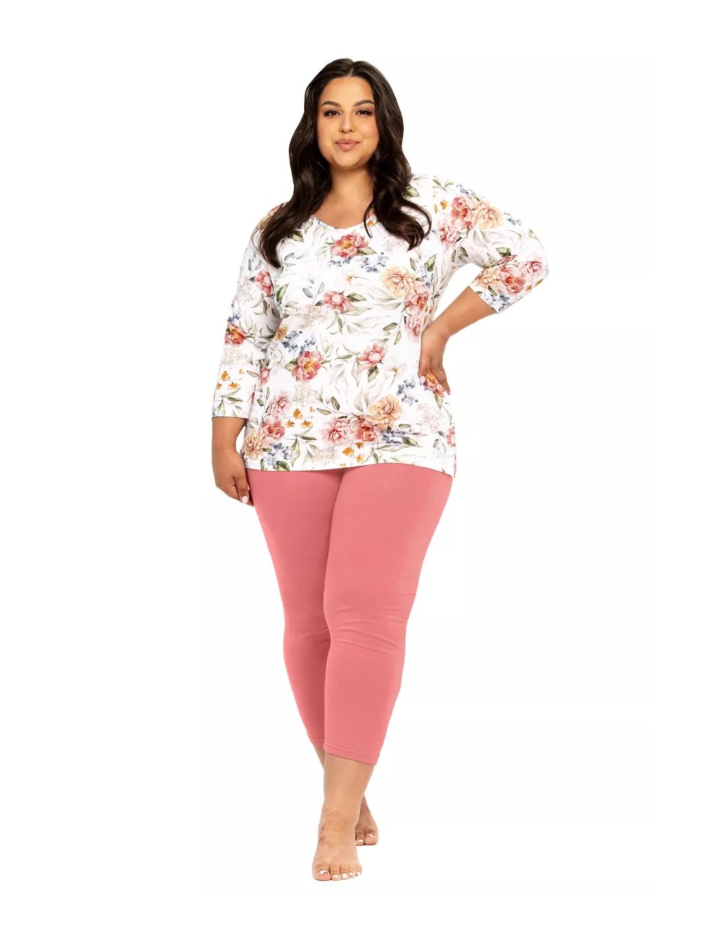 Dámské pyžamo nadměrné velikosti Louisa 3262/41 TARO (Barva/Velikost <img KodProduktu="043262H">bílá / XXL)