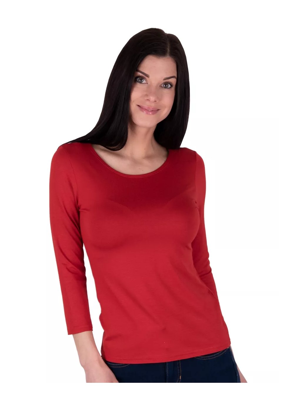 Dámské jednobarevné tričko Manati 3/4 Limited Babell (Barva/Velikost <img KodProduktu="35147001aH">vínová tmavá / XXL/3XL)
