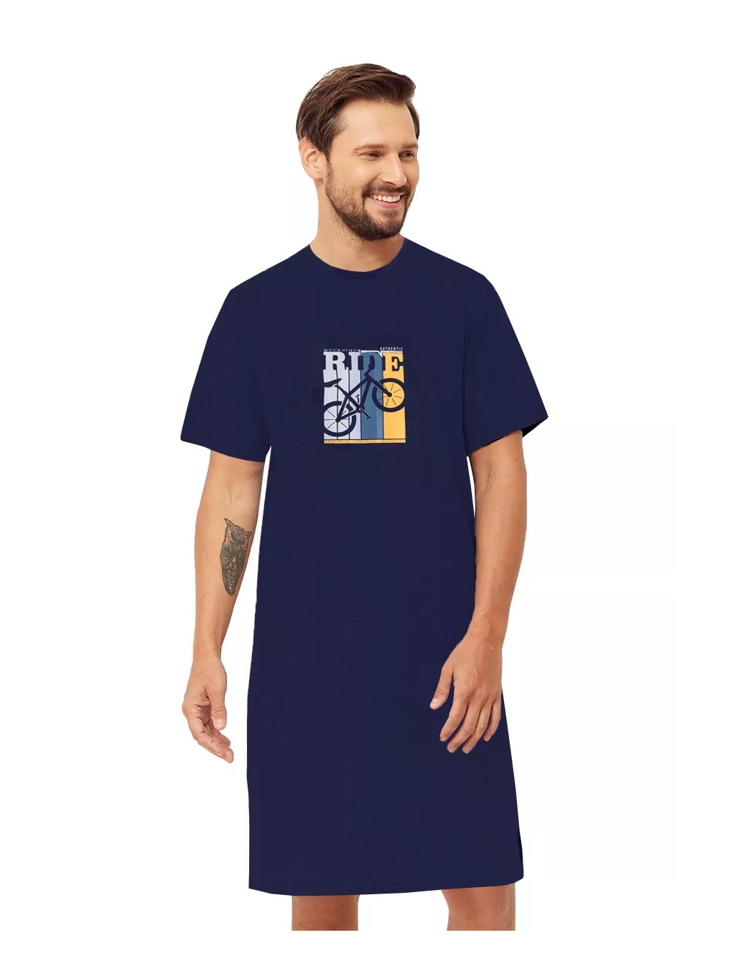 Pánská noční košile Roy 1531/2 HOTBERG (Barva/Velikost <img KodProduktu="40153101H">granát (modrá) / 4XL)