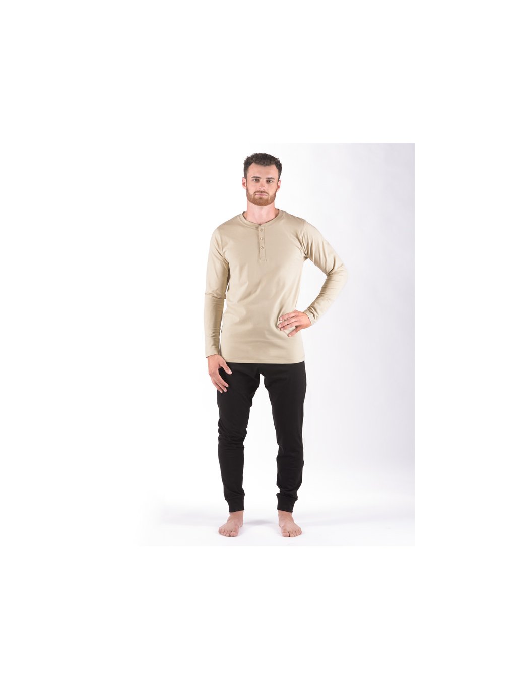 Výhodné balení 5 kusů - Pyžamo dlouhé pánské 79187P (Barva/Velikost <img KodProduktu="79187P">koňak, černá / XXL)