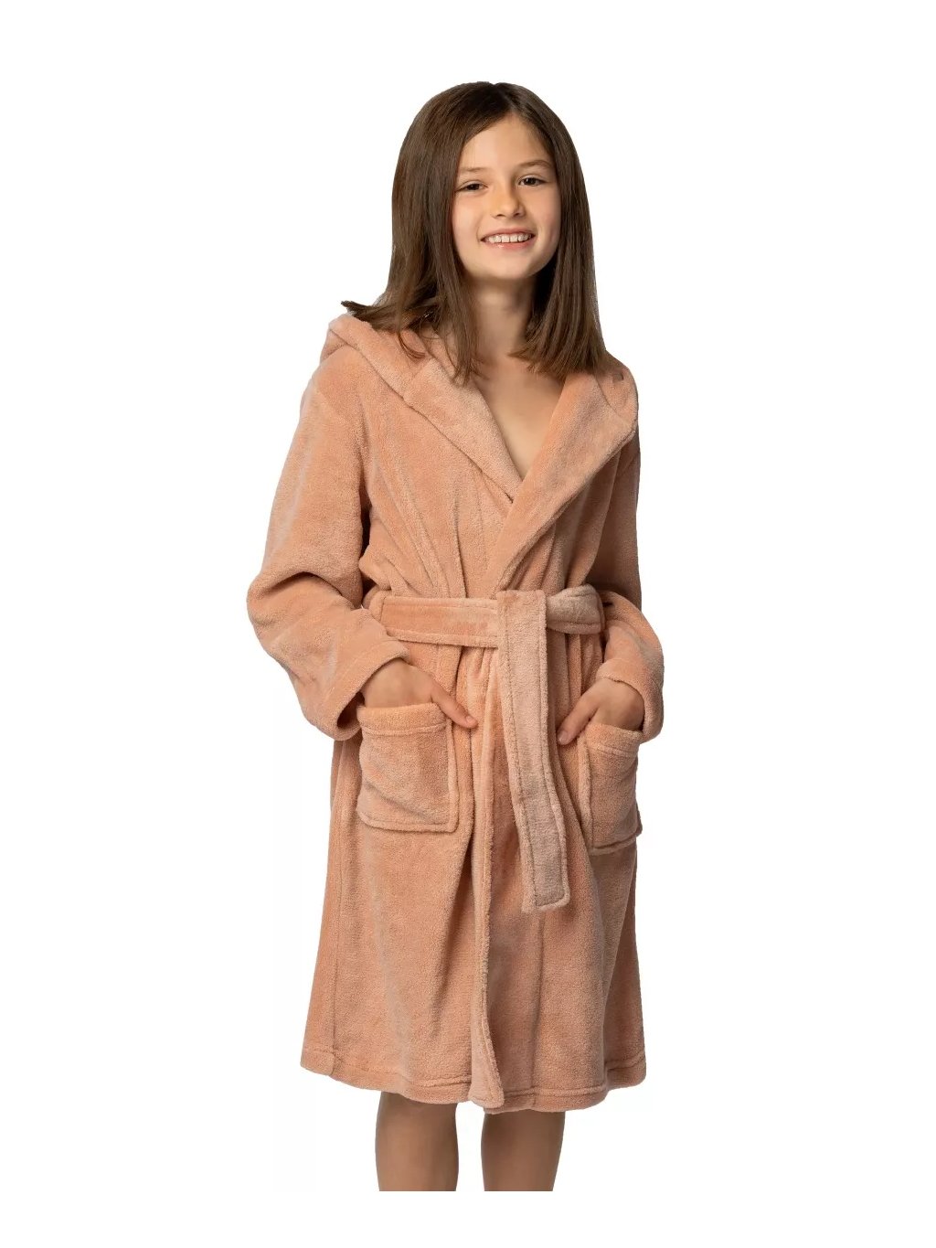 Dívčí soft župan Bear pink ENVIE (Barva/Velikost <img KodProduktu="1930100330H">koral (coral) / 110/116)