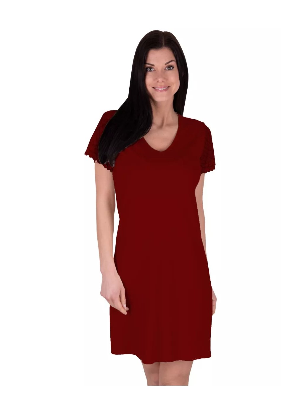 Dámská noční košile Bria bordo Babella (Barva/Velikost <img KodProduktu="3523604533H">bordo (vínová) / S)
