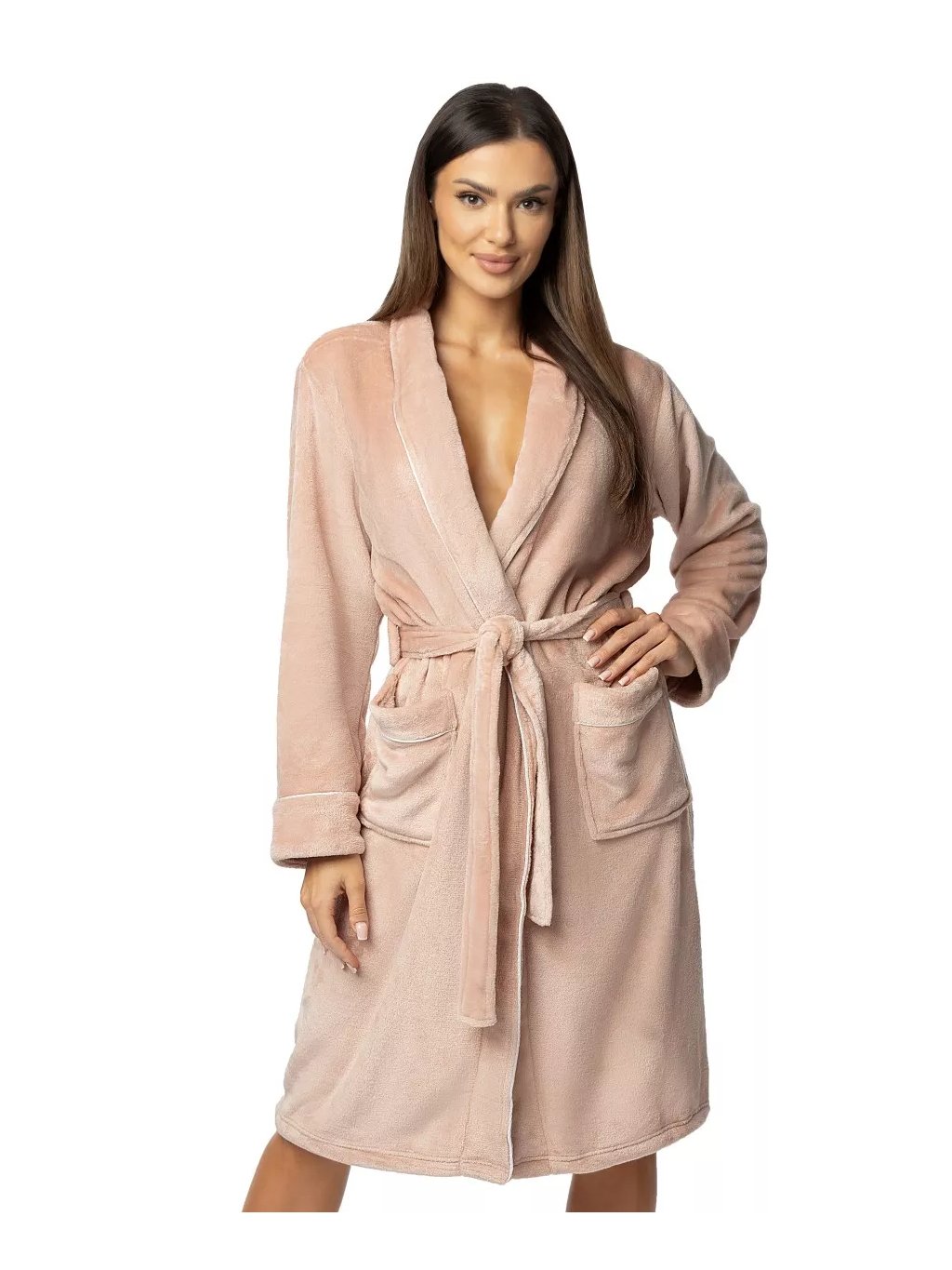Dámský soft župan Comfy pink ENVIE (Barva/Velikost <img KodProduktu="1924000130H">růžová světlá / 4XL/5XL)