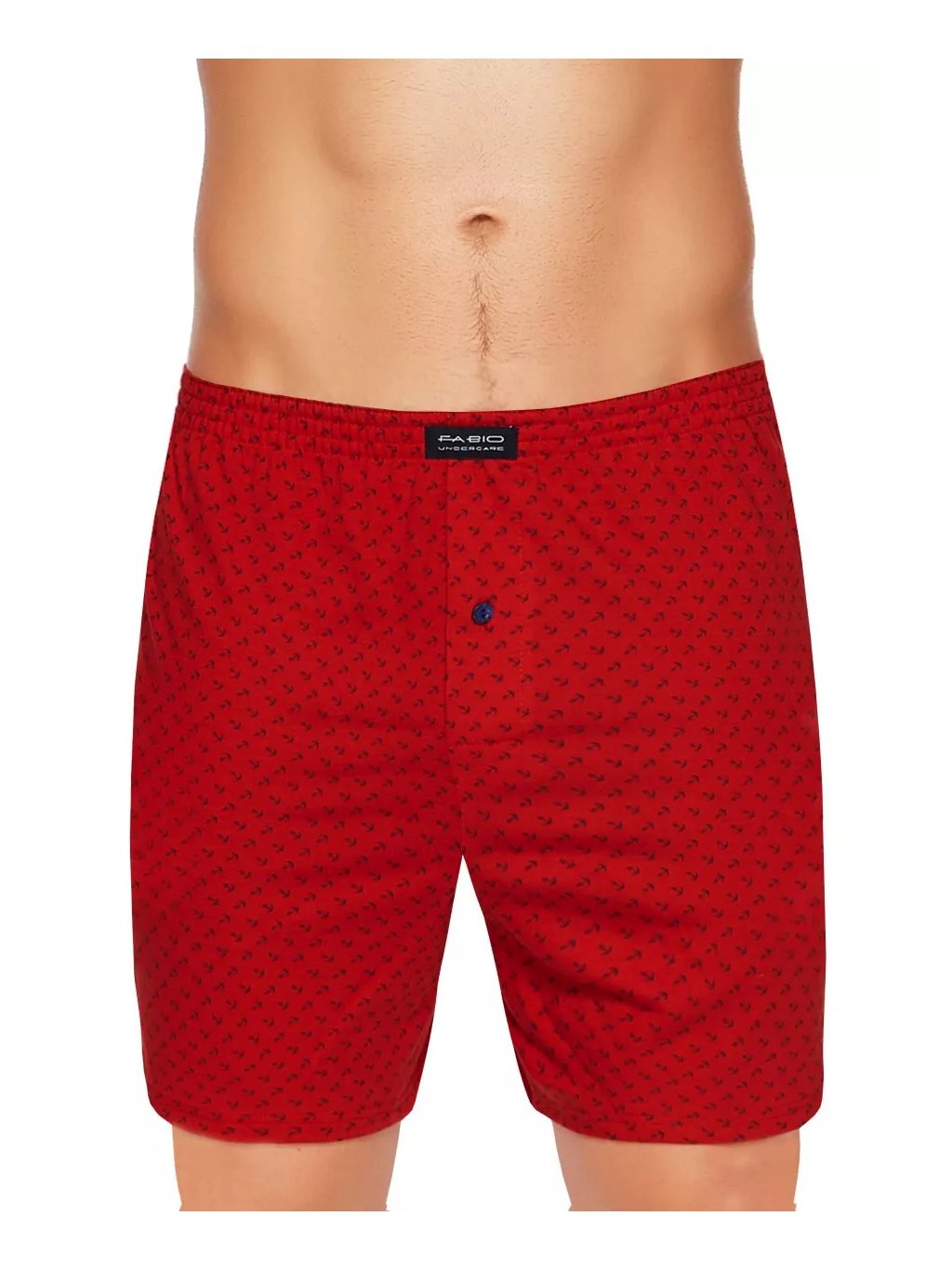 Pánské bavlněné trenky se vzorem kotvy 751 Fabio (Barva/Velikost <img KodProduktu="2104531751H">červená tmavá / XXL/3XL)