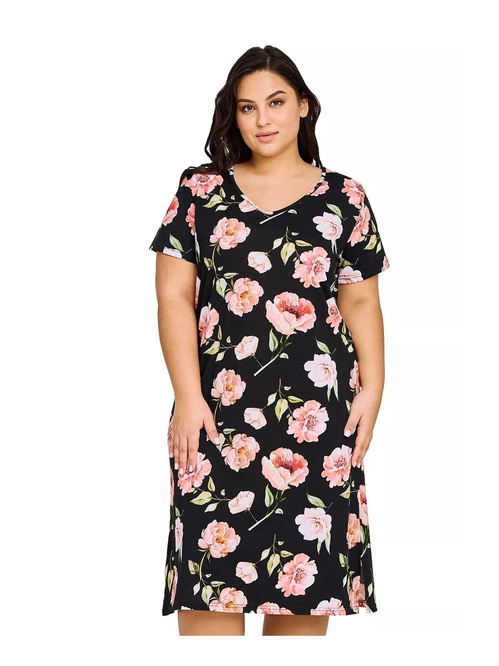 Dámská noční košile Peony 3160 TARO – Styl & Komfort (Barva/Velikost <img KodProduktu="04316041H">černá / 3XL)