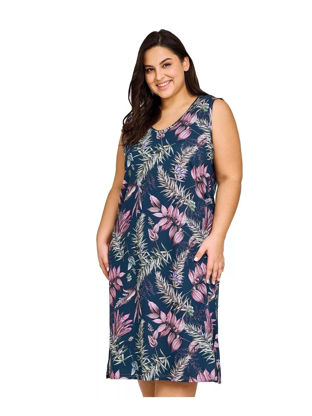 Dámská noční košile Helen 3169 TARO – Bavlna & Styl (Barva/Velikost <img KodProduktu="04316941H">granát (modrá) / XXL)