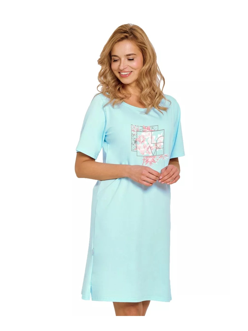 Dámská noční košile Isla 3327/51 TARO – Styl & Komfort (Barva/Velikost <img KodProduktu="04332751H">modrá světlá / XL)