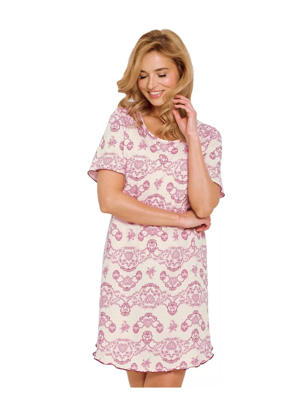 Dámská noční košile Tara 3333 TARO – Styl & Komfort (Barva/Velikost <img KodProduktu="04333351H">růžová (pink) / XL)