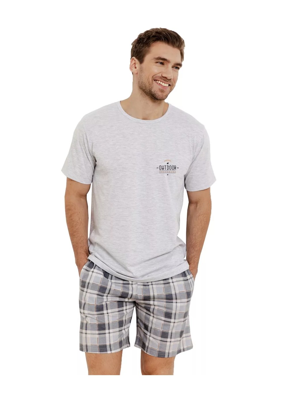 Pánské pyžamo Ralph 3392 TARO – Styl & pohodlí na léto (Barva/Velikost <img KodProduktu="04339251H">světlý melír / XXL)