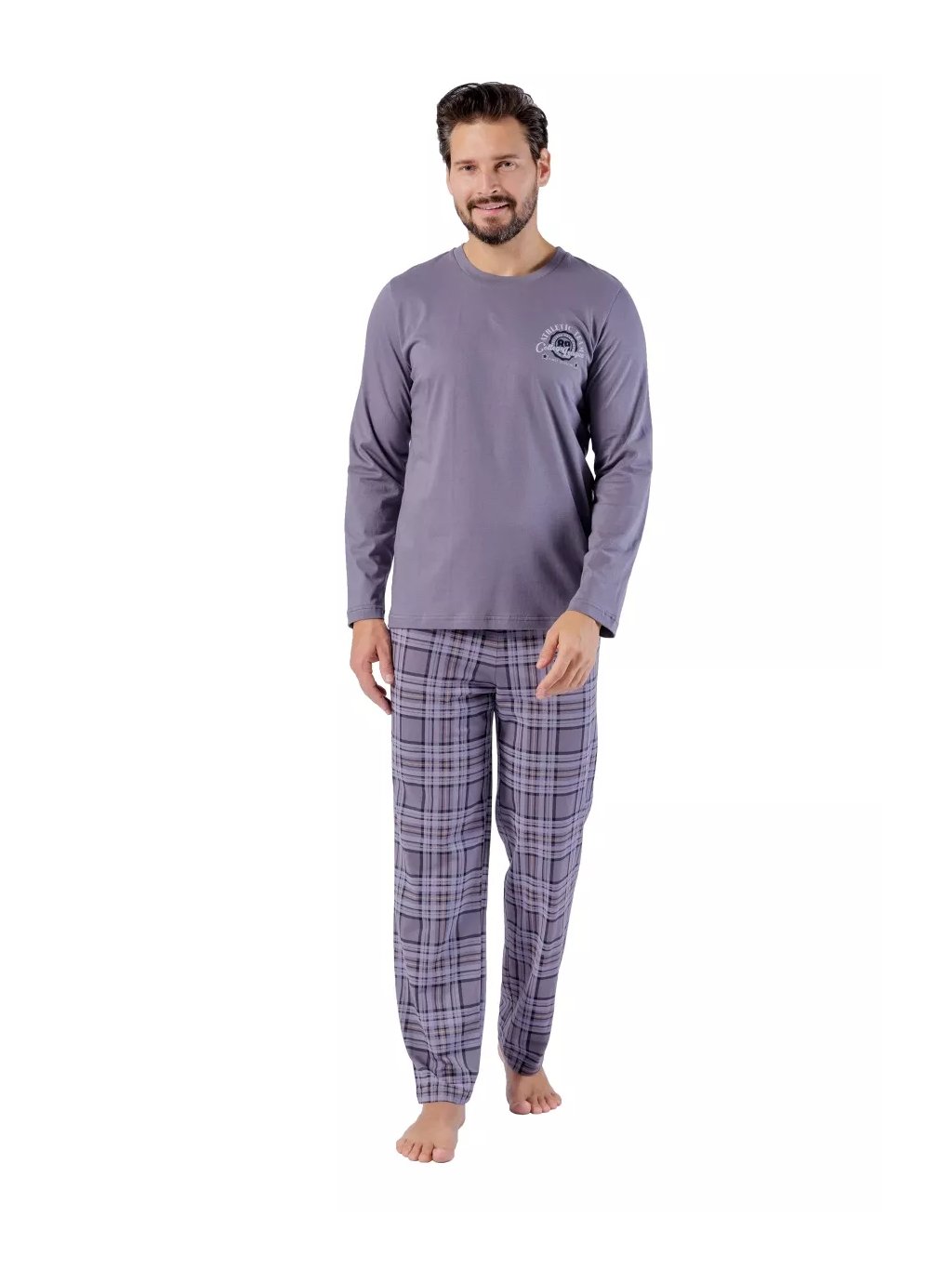 Pánské pyžamo Michal 1597/51 – Styl a pohodlí z bavlny (Barva/Velikost <img KodProduktu="40159751H">šedá / XXL)