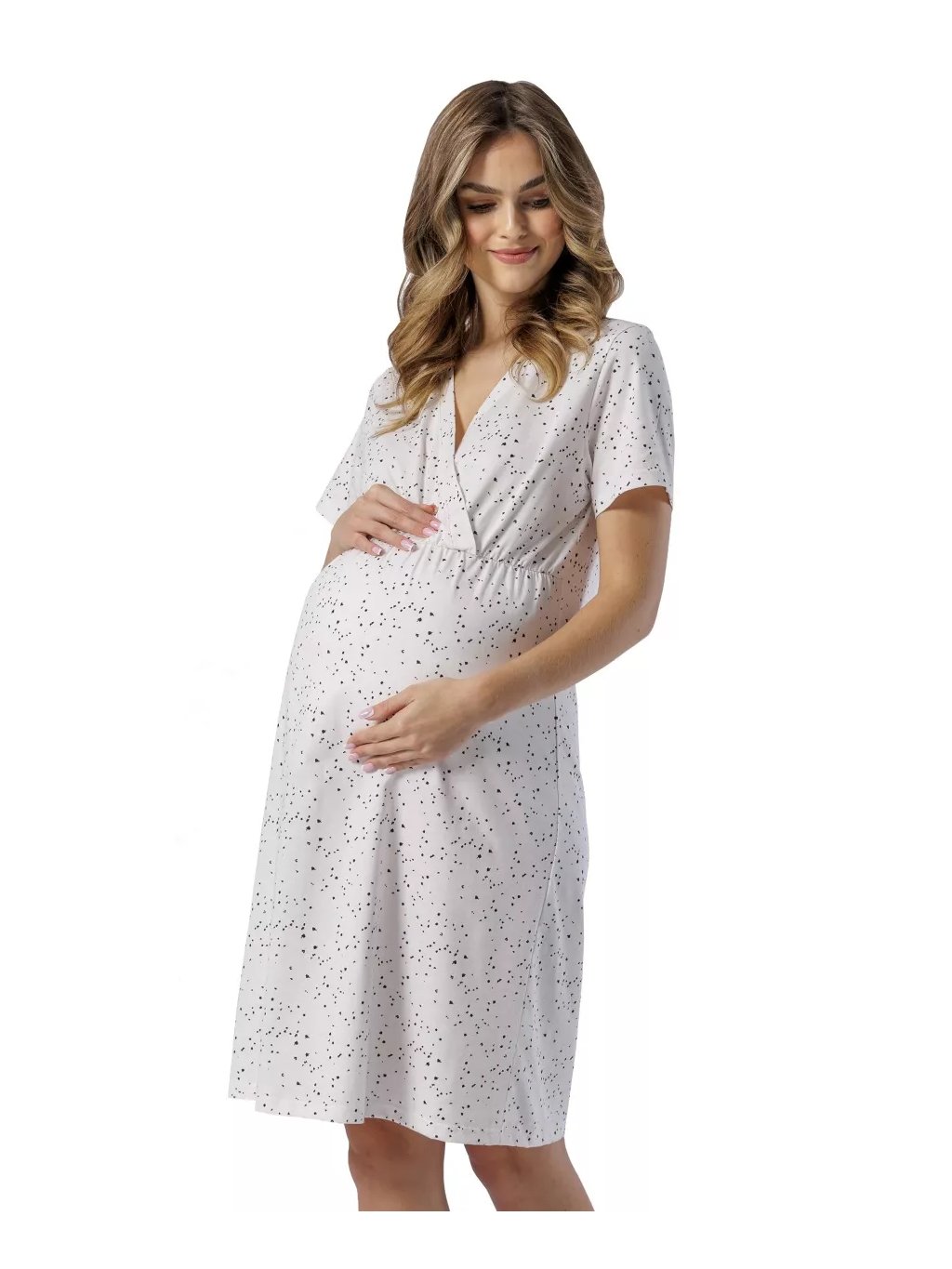 Dámská mateřská noční košile Lala 1588 – Praktičnost a moderní vzor. (Barva/Velikost <img KodProduktu="411588H">tělová světlá / XXL)